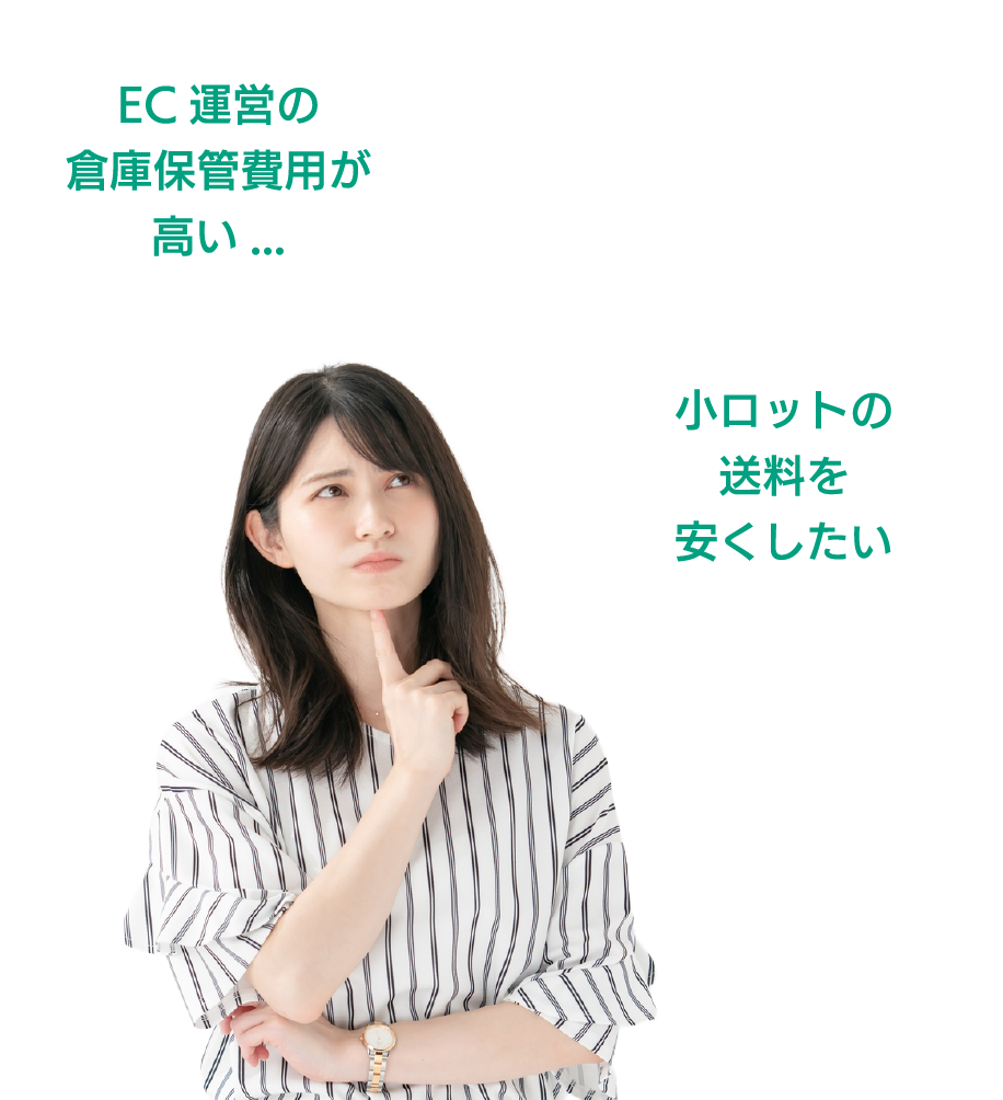 EC運営の倉庫管理費用が高い... 小ロットの送料を安くしたい